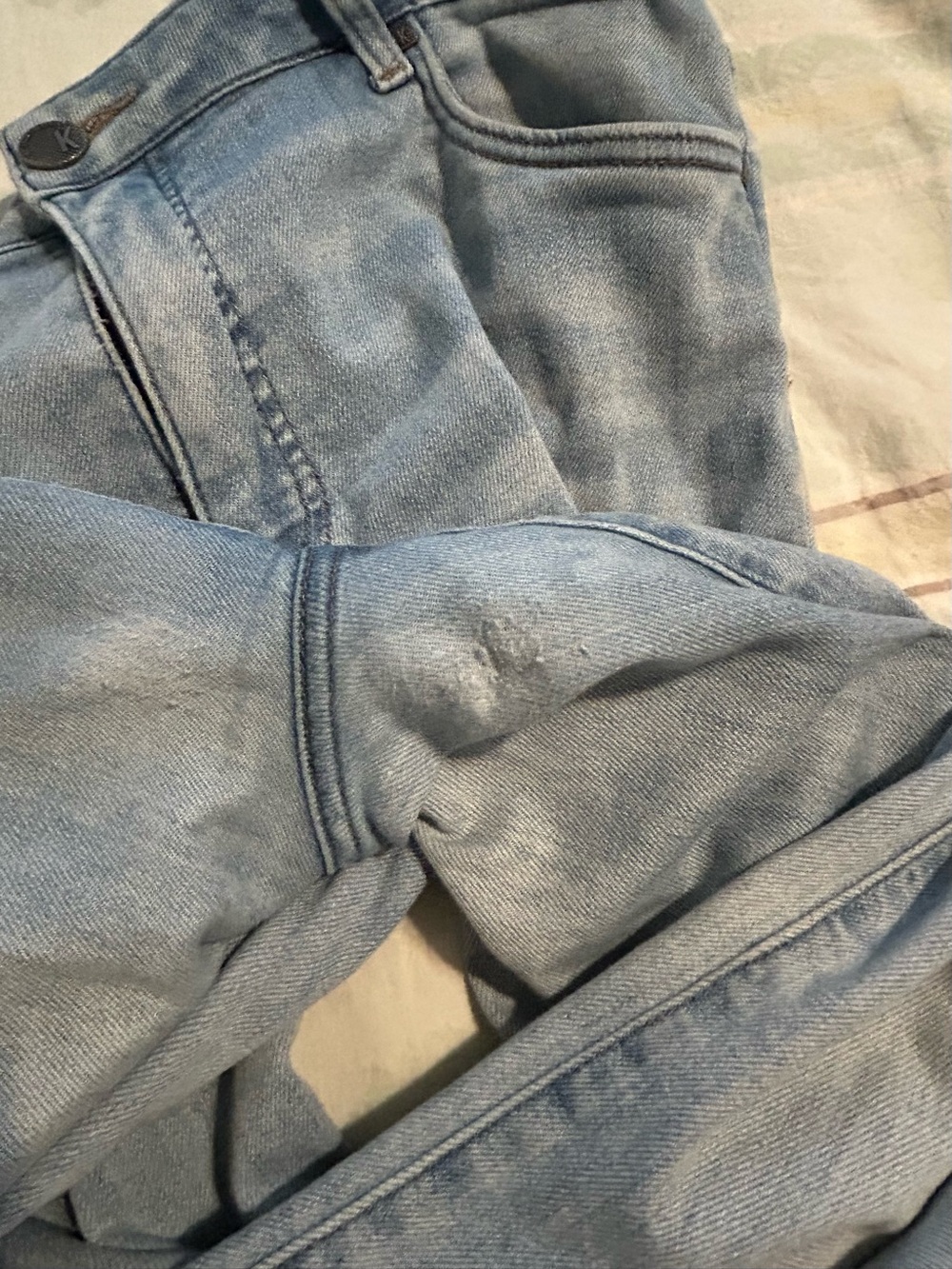 Kut from the Kloth Kelsey Mid Rise Wide Hem Ankle Flare Jeans Light Wash 12 - Picture 11 of 12